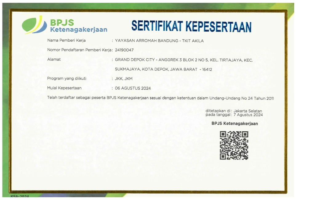 sertifikat bpjs akila depok